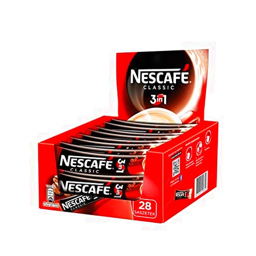 FUAUFAS Nescafe 3 in 1 Classic Instant Coffee Single Packets 28x17.5g - PACK OF 2
