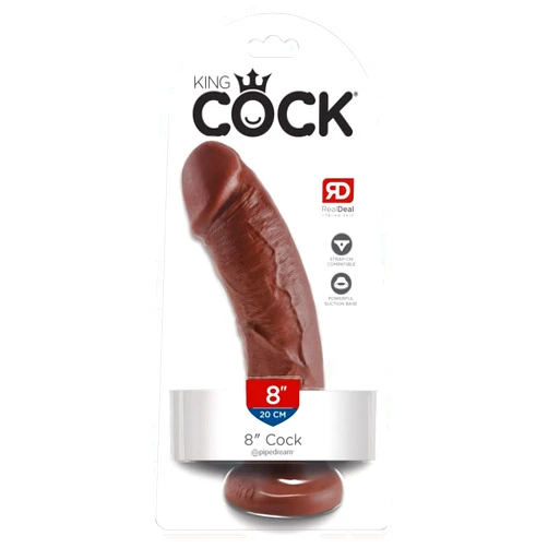 Pipedream King Cock Dildo, Brown, 8 Inch