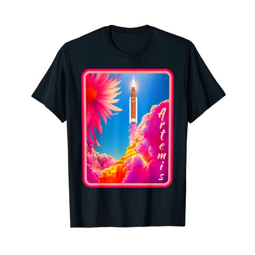 Space Launch Moon Landing Merch Artemis Launch SLS Item For Women Girls Moon Orbit Space T-Shirt