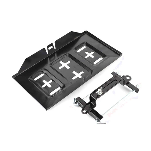 Aramox Battery Tray Clamp, Universal Metal Storage Battery Holder Tray Mount Hold Down Clamp Bracket Kit Car Accessory (19cm)
