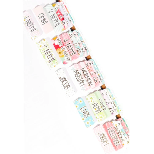 Idyllic Grace - Book of Mormon Tabs - Bloom with Grace - Gold Foil Lettering - Journaling - Index Tabs - Glossy Laminated - Book of Mormon - Doctrine & Covenants - Pearl of Great Price
