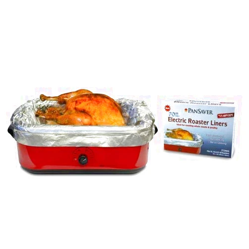 Pansaver Foil Electric Roaster Liners, 3 Box Bundle (6 Liners for Roasters). Fits 16, 18 and 22 Quart Roasters. Best Liners for Roasting Whole Meats.