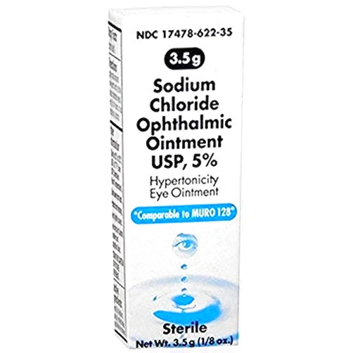 Akorn Sodium Chloride 5% Ophthalmic Ointment 3. 5 gm (Pack of 2)