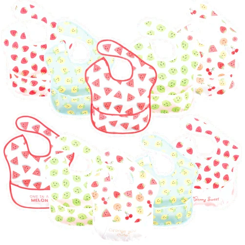 Hudson Baby Unisex Baby Waterproof Polyester Bibs, Cute Fruit, Feeder