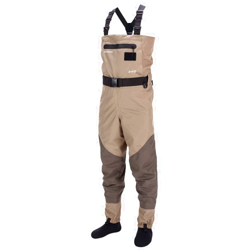 BASSDASH Men’s Breathable Chest and Waist Convertible Waders for Fishing Hunting, Stocking Foot and Boot Foot Waders