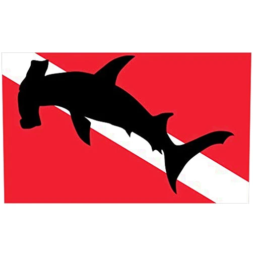 StickerTalk Hammerhead Shark Diver Down Flag Magnet, 5 inches by 3 inches
