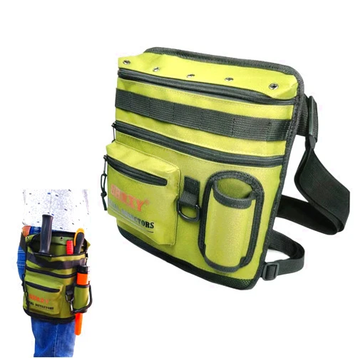 shrxy Metal Detecting Finds Bag Waist Digger Pouch Tools Bag for PinPointer Garrett Detector Xp ProPointer Accessories (Grassgreen)