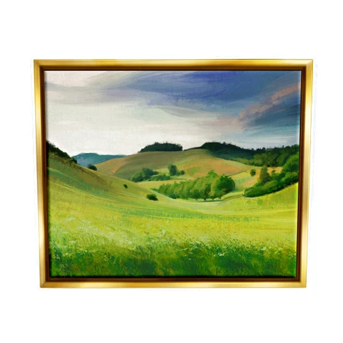 Stupell Industries Rolling Country Hills Green Rural Meadow Fields Floating Framed Wall Art, Design By Ziwei Li