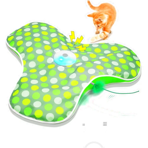 Umosis Interactive Cat Toys Rechargeable,Moving Concealed Feathers,Real Mouse Squeaky,Touch Activated Cat Kitten Toy Cat Exercise Toys for Indoor Bored Adult Cats