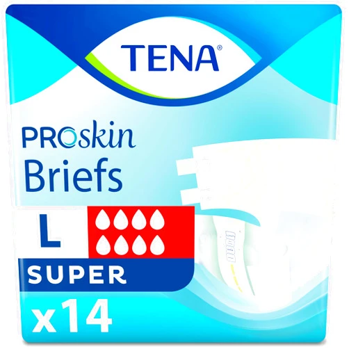 TENA ProSkin Unisex Adult Diapers with Tabs, Maximum Absorbency, Large, 14 ct