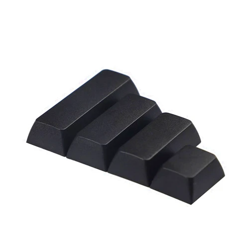 HIOPOIUYT 4pcs 1.25u 2u 2.25u 2.75u Keycaps PBT Keycap DA Convex Spacebar for Key for Arisu (White Black)