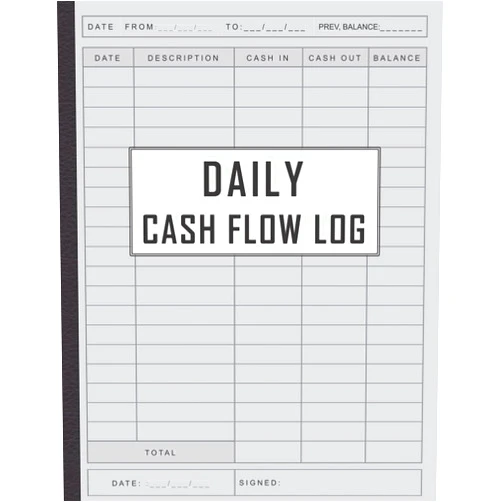 Khalissa.m LVSTT.L Daily Cash Flow Log: Daily Cash Flow Ledger Book | Large Daily Cash Book and Financial Record Journal | Petty Cash Ledger Book | Financial Record Keeping Notebook For Business