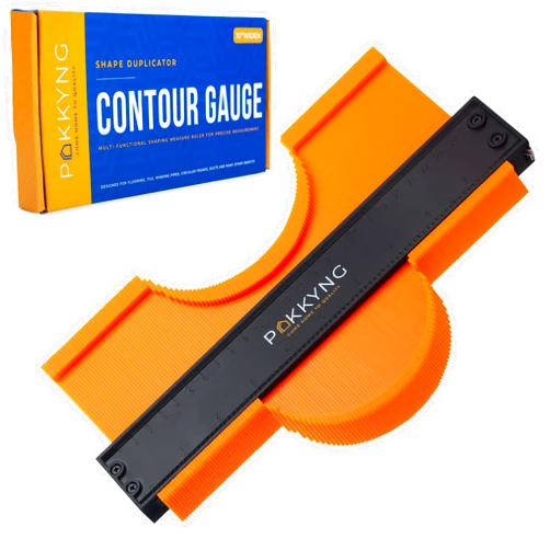 PAKKYNG Contour Gauge Tool With Lock (10 Inches) - Corner Measuring Tool - Angle Finder - Super Gauge Shape and Outline Tool - Profile Gauge - Measuring Tool for Odd Shapes - Woodworking Contour Tool