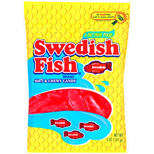 Swedish Fish, Soft & Chewy Candy, Red, 5oz Bags (Pack of 2) (Packaging may vary)
