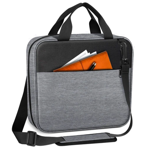 FINPAC Extra Large Bible Cover, Carrying Book Case Church Bag Bible Protective with Detachable Shoulder Strap & Zippered Pocket, Gift for Men Women, Gray
