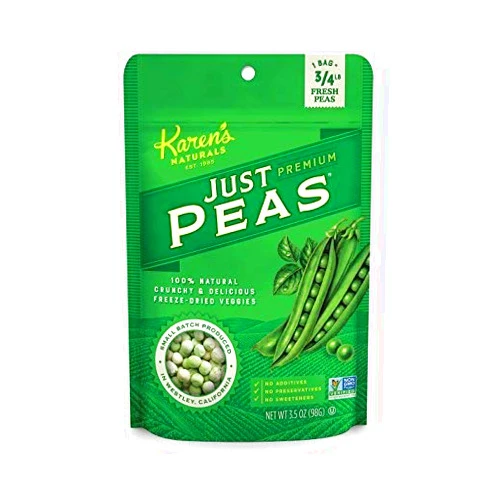 Karen's Naturals Just Peas, 3.5 Ounce Pouch (Packaging May Vary) All Natural Freeze-Dried Fruits & Vegetables, No Additives or Preservatives, Non-GMO