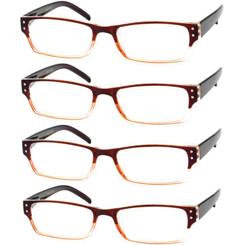 Eyekepper Reading Glasses-4 Pack Include Reading Sunglasses for Women Men Reading Under The Sun,Two-Tone Reader Eyeglasses