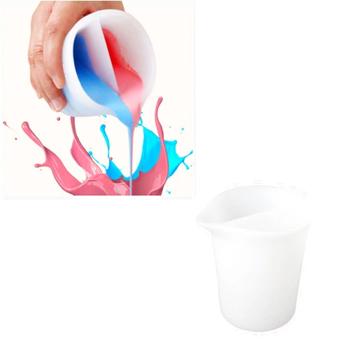 BOOWAN NICOLE 16OZ/500ML Silicone Non-Stick Split Cups for Paint Pouring, Thick & Reusable Color Render Split Cup with Multi Channel for Jesmonite Resin Fluid Painting Art (500-2)
