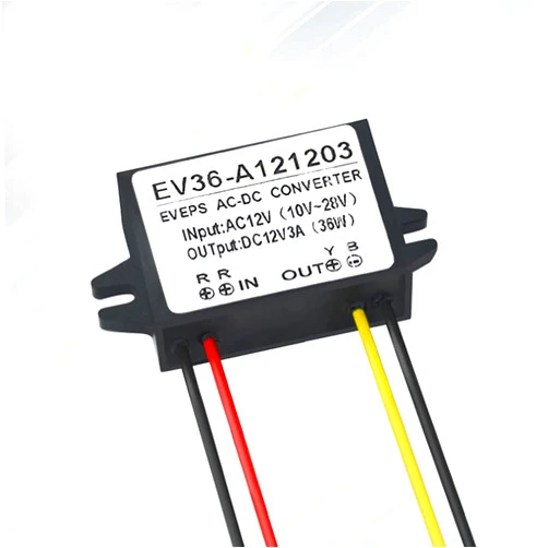 Watris Veiyi Step Down Voltage Convertor, AC 10-28V to DC12V±0.25V Converter, Waterproof Buck Converter for Car/Waterproof Step Down Module(3A)