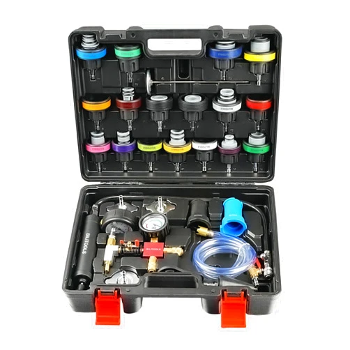 BILITOOLS Radiator Coolant Pressure Tester & Vacuum Refill Kit, 28-Piece Universal Cooling System Radiator Leak Tester & Refiller