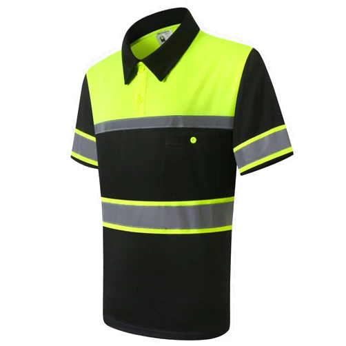 HoliSecure Safety Shirts for Men,High Reflective Men Polo Shirts with Pocket,Short Sleeve Workwear Breathable