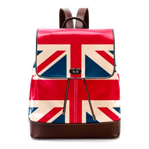 Y-DSIWX Backpack Purse PU Leather, Vintage UK British Flag Shoulder Bag Travel Daypack for Women Ladies