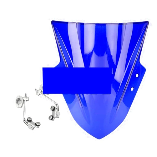 JININGDENGPAN wind deflector Motorcycle Windshield Windscreen With Adjustable Bracket Wind Screen Compatible With Yamaha MT125 FZ1 FZ6 FZ8 FZ8N XJ6 MT-01 MT03 MT09 MT07(Blue-S)