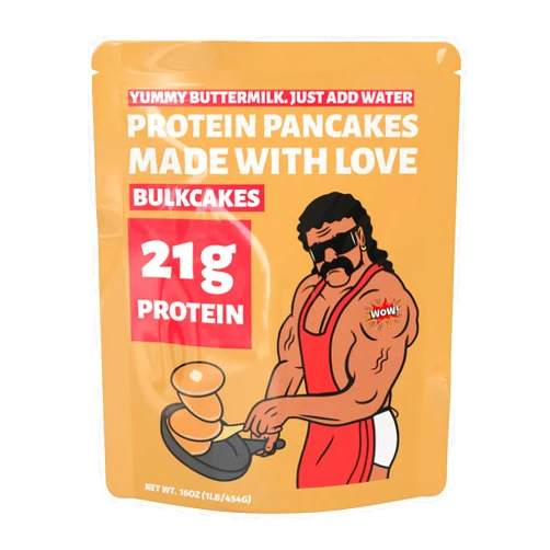 Bulk Cakes Bulkcakes Protein Pancake Mix (1LB) - Super Fluffy & Just-Add-Water, 21g Protein, 230 Calories, Healthy Pancake & Waffle Mix, Buttermilk, Whey Protein, 1lb, Low Carb, 16oz