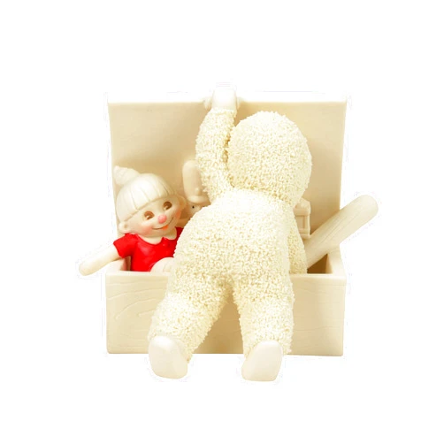 Department 56 Snowbabies Christmas Jubilee Looking Through Santa's Toy Chest Figurine, 3.03 Inch, Multicolor