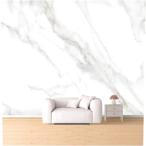 KHA44DFRGV Marble Texture with Gray Veins on a White Peel & Stick Wallpaper Removable Self-Adhesive Large Wallpaper Roll 3D Wall Mural Sticker Home Decor for Living Room Bedroom