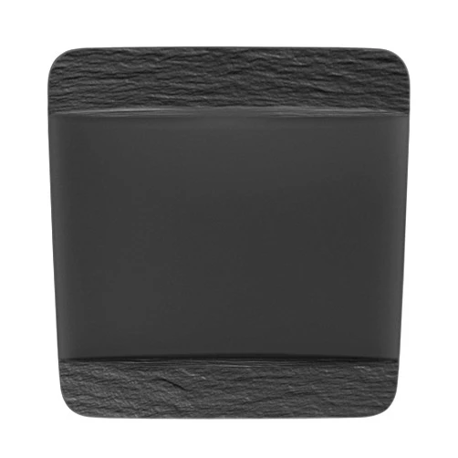 Villeroy & Boch Manufacture Rock Square Dinner Plate, Modern Shaped Premium Porcelain, Dishwasher Safe, Black Rock Dinner Plate square