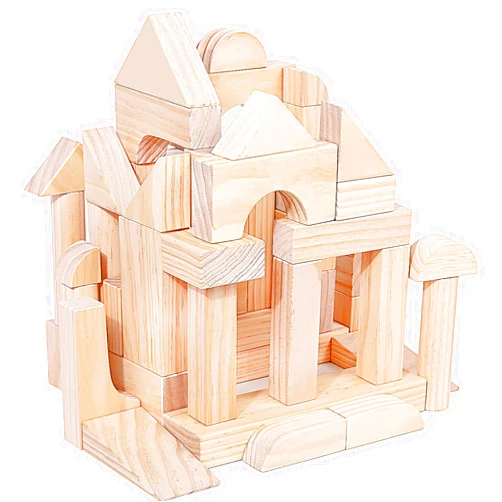 Migargle Large Wooden Building Blocks Set - Educational Preschool Learning Toys with Wooden Storage Box, Toddler Blocks Building and Stacking Toys for 3+ Year Old Boy and Girl Gifts