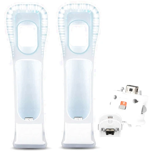 Yosikr Motion Plus Adapter with Silicon Case Sensor for Wii Remote Controller, Motion Plus Adaptor Accelerator (White, Pack of 2)