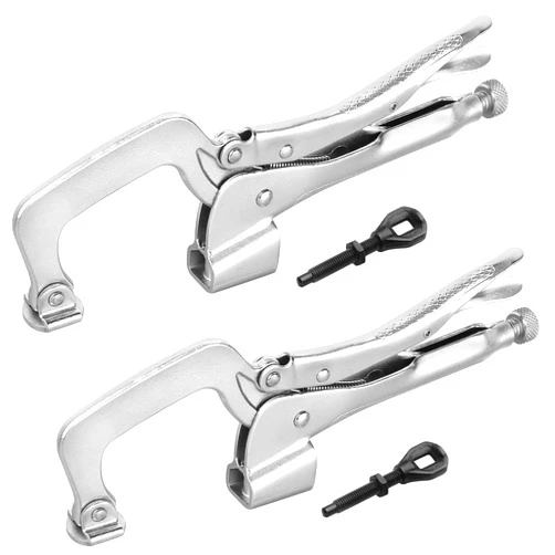 MAXPOWER Bench Clamp 11-inch, Welding Table Mount Locking C-Clamps, Pack of 2