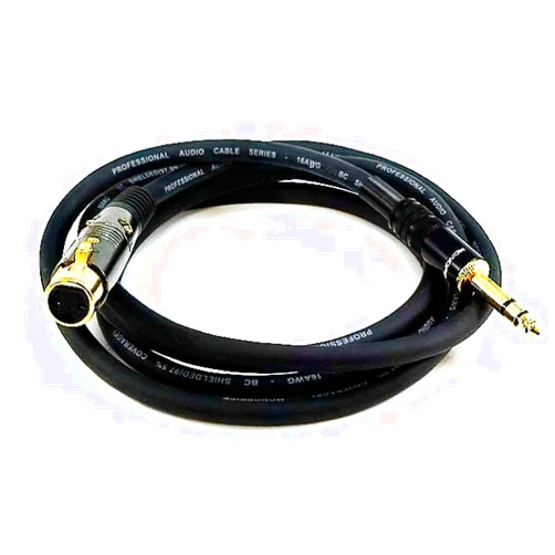 Monoprice 104769 6-Feet Premier Series XLR Female to 1/4-Inch TRS Male 16AWG Cable gold