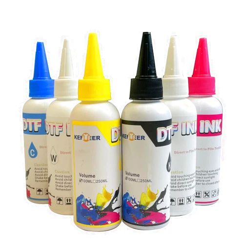 Kenteer DTF Ink 600ML, DTF Transfer Ink for All DTF Inkjet Printers Epson L1800, R2400, L800, 1430, P400, P800, R2000, XP-15000 Printers, DTF Kit for Sublimation Printer, 100ml x 6PCS, CMYK+2 White