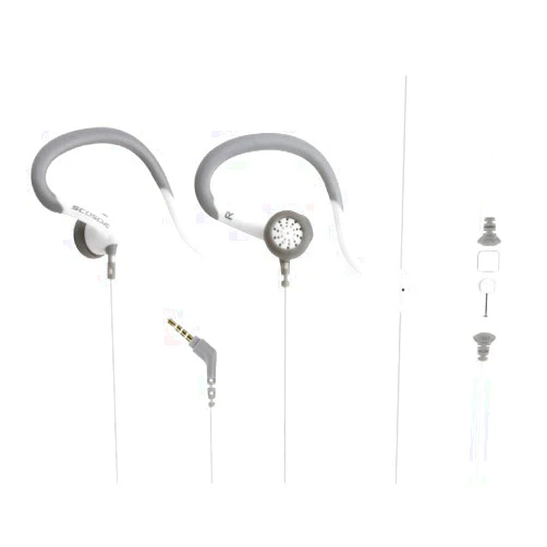 SCOSCHE SportCLIPS Sports Earbuds with TapLine Remote and Microphone, Black