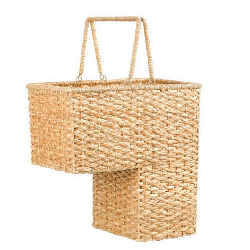 Creative Co-Op Woven Bankuan Rope Stair Basket with Handles, Natural