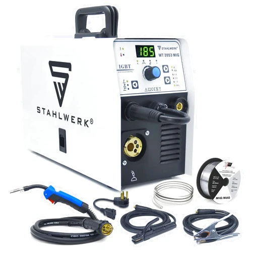 S STAHLWERK 185A Mig Welder 3 in 1 Flux MIG/Solid Wire/Lift TIG/Stick Welder 110V/220V Dual Voltage Gas/Gasless Welding Machine