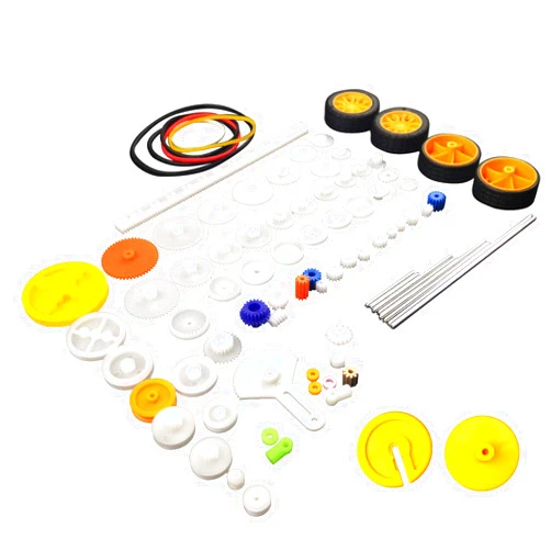 EUDAX 82 pcs Plastic Gear Package Kit DIY Gear Assortment Accessories Set for Toy Motor Car Robot Various Gear Axle Belt Bushings