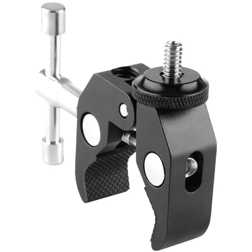 ChromLives Super Clamp Photography Camera Crab Clamp with 1/4''-20 to 1/4'' 20 Screw Converter for 15mm Rods/Lights/Umbrellas/Shelves/Cross Bars and More