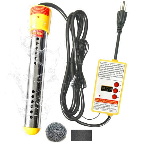 Ornalry Immersion Water Heater - 304 Stainless Steel Portable Water Heater Built in Auto Power Off,Thermostat,Hot-tub Heater Anti-Scalding,Temperature Controller Spa Bucket Heater for Home Camping Rv