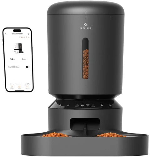 PETLIBRO Automatic Cat Feeder, WiFi Connected, Adjustable Meal Splitter, Fresh Food Storage, Multiple Pet Use, Stainless Steel