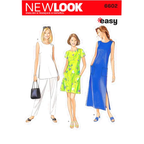 New Look Sewing Pattern 6602 Misses Dresses, Size A (S-M-L-XL-XXL)