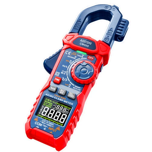 AstroAI Inrush Digital Clamp Meter Multimeter 1000A TRMS 6000 Counts, Amp Voltage Tester with VFD, LOZ Mode; Measures AC/DC Current Voltage Temperature Resistance Capacitance Frequency Continuity NCV