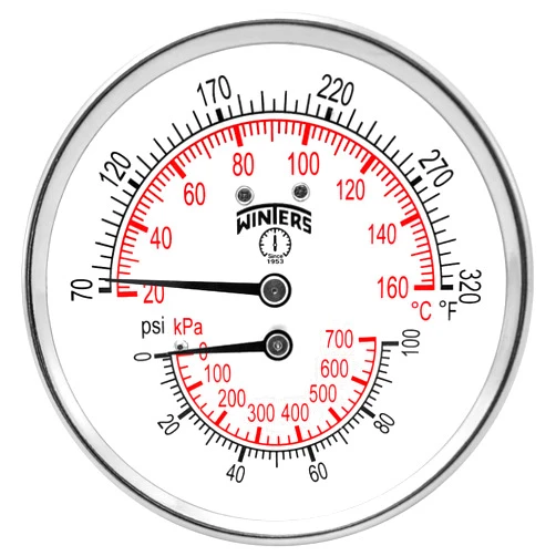 Winters Instruments Winters TTD Series Steel Dual Scale Tridicator Thermometer with 2