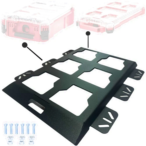 NyVoozy for milwaukee packout wall mount Packout Mounting Plate, Metal Base for Milwaukee Toolboxes, milwaukee mounting plate Wall or Floor Mount (1 Half Width Black)