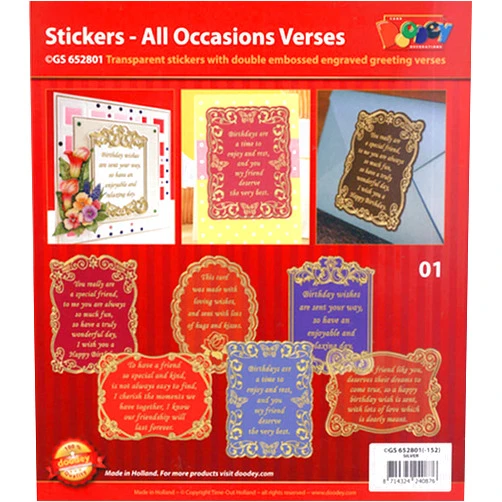 Doodey All Occasions Verses - Transparent Gold/Silver - Transparent Gold