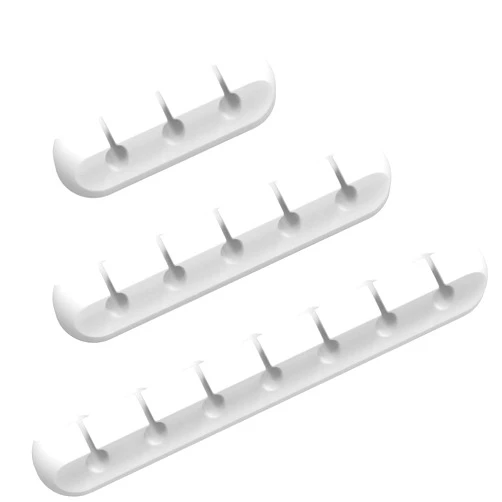 INCHOR Cord/Cable Organizer White Cord Holder, Wire Organizer USB Cable Management Cord Keeper, 3 Packs Cable Clips for Car Home and Office (7, 5, 3 Slots)