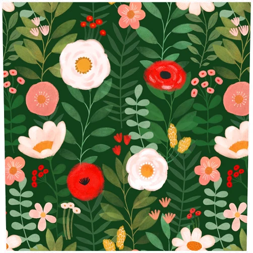 HAOKHOME Floral Peel and Stick Wallpaper Boho Wall Paper Removable for Bedroom Green/Pink/Red Contact Paper 17.3in x 9.8ft